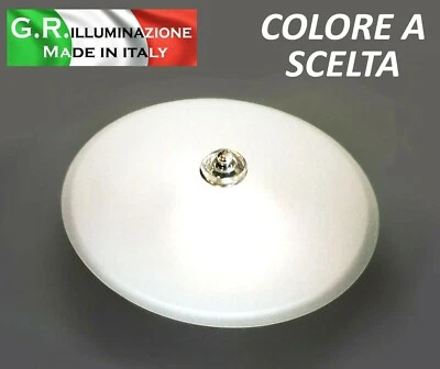 PLAFONIERA MODERNA IN VETRO BIANCO 2 LUCI D40 LAMPADARIO CUCINA BAGNO Mina Cromo - Immagine 1 di 3