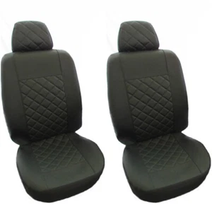 FRONT SEAT COVER for MERCEDES SPRINTER VW CRAFTER 2002-2006 BLACK Eco Leather - Picture 1 of 2