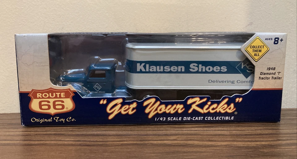 Route 66 “Get Your Kicks” Klausen Shoes 1/43 Die Cast 1948 Diamond T Tractor - Image 1 of 4