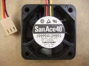 SANYO 109P0412H901 4010 40mm x10mm Fan 12V 0.07A 3Pin 462 - Bild 1 von 1