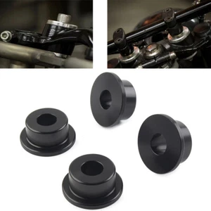 Black Handlebar Riser Bushings Mounts For Harley Dyna Wide Super Glide Softail - Picture 1 of 8