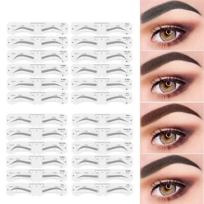 6PCS Stylish Eyebrow Grooming Stencil Shaping Different Template DIY Makeup Too↷ - Image 1 of 4