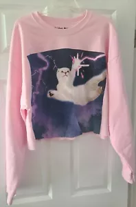 OFFICAL Taylor Swift Olivia Cropped Sweatshirt Pink Lightning Reputation Size XL - Picture 1 of 7