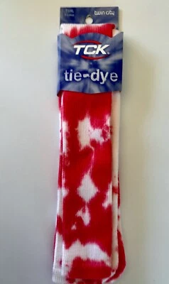 NEW Twin City Tie-Dye Multisport Athletic Socks, Red/White
