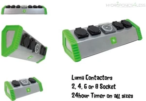 Lumii 13 Amp 2 4 6 or 8 SOCKET CONTACTOR/TIMER/RELAY Hydroponic Lights HPS MH - Picture 1 of 1