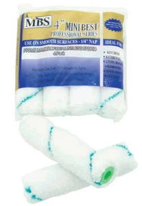 MBS 4PC 4" Mini Roller Covers with 1/4" Nap Premium Microfiber Fabric - Picture 1 of 1