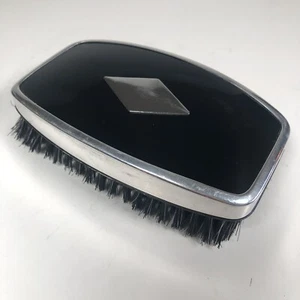 Vintage MCM Shoe Shine or Clothes Brush Silver Tone Black Mid-Century Art Deco - Picture 1 of 6