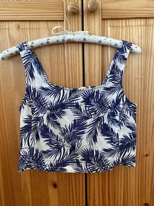 NWOT | Panama Jack Cropped Floral Top Linen | Size Small - Picture 1 of 9