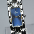 Exc+5 FENDI orologi 660L Vintage Women's Quartz Watch Blue Silver 14mm Box JAPAN