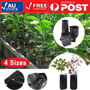 UP200x Nursery Bags Black PE Material Plant Grow Bags Garden Yard Planting Pouch - Picture 1 of 15