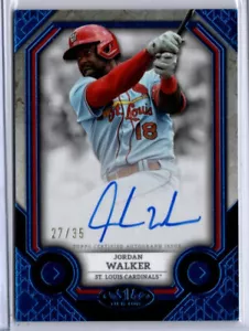 2024 Topps Tier One Baseball Blue Jordan Walker AUTO CARDINALS 27/35 - Bild 1 von 1