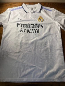 Men's Real Madrid collared soccer jersey white size M, #20 Vini Jr, polyester - Picture 1 of 13