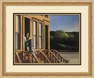 Edward Hopper Sunlight on Brownstone Custom Framed Print - Picture 1 of 2
