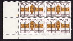Scott #2054 Metropolitan Opera Plate Block of 4 Stamps MNH P#2-3 LL - Picture 1 of 1
