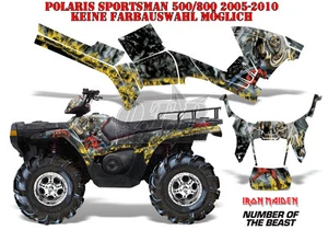 KIT GRÁFICO DE DECORACIÓN DE CARRERAS AMR ATV POLARIS SPORTSMAN MODELO IRON MAIDEN - NOTB B - Imagen 1 de 2