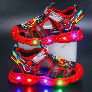 Kinder Sandalen Marvel Spiderman Baby Jungen LED Schuhe Sommer Hausschuhe - Bild 1 von 28