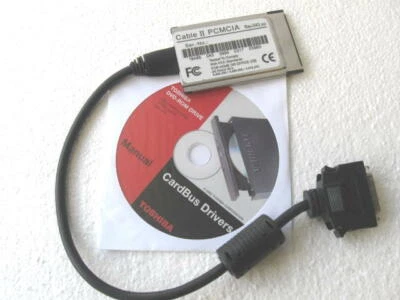 Toshiba Cable II PCMCIA Card DVD ROM Drive with Disk Manual G8CC0001111002 - Image 1 of 4