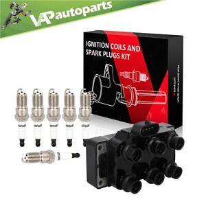 For 1999-2000 Mercury Cougar 2.5L V6 Ignition Coil & 6 Spark Plugs FD488
