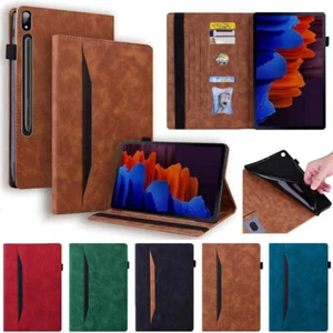 For Samsung Galaxy Tab S9 S8 Ultra S7 Plus Tablet Leather Case Flip Stand Cover - Picture 1 of 20