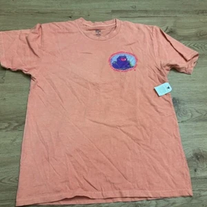 NWT Obey Pigment T-Shirt Slimey World Pigment Sunset Coral Orange Size M Frog - Picture 1 of 8