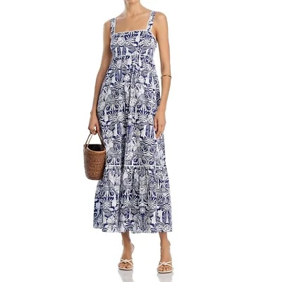 The White Lotus x Aqua Maxi Dress Blue White Print Sleeveless Pockets XS - Image 1 of 4