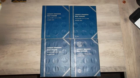 Liberty Standing Half Dollar Coin Albums-(4)- 1916-1936-LOOK Cover
