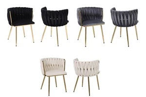 2 x Asiento tapizado de terciopelo de lujo tejido comedor cocina hogar pub bar taburete silla - Imagen 1 de 28