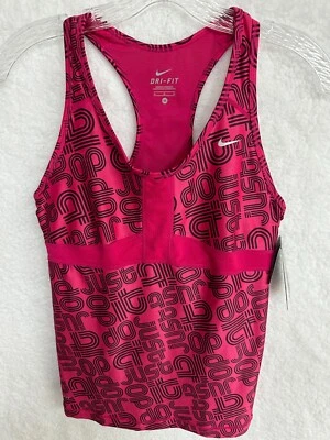 Nuevo con etiquetas Nike Camiseta sin mangas Para mujer M Racerback Dri-Fit Rosa Sujetador con estante incorporado Foto 1 de 4
