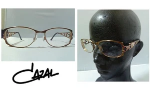 Vintage Cazal Glasses Frames Pink Gold Brown German Made Clear Lens - Picture 1 of 4