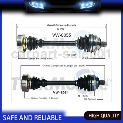 Eje articulado delantero CV 2x para Volkswagen EuroVan 1993-1997 2,4 L tracción delantera Foto 1 de 4