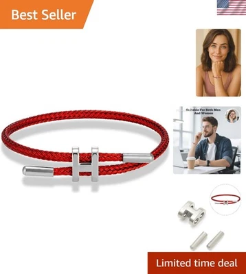 Pulsera ARDILLA JW con Diseño Ajustable Pulida Forma H Hebilla, Roja Foto 1 de 4