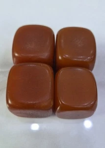 4x Antik Jemen Bernstein Würfel Perlen Deutsch Gepresst Butterscotch Würfel 129 G - Bild 1 von 12