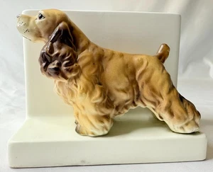 Vintage Lefton unmarkiert? Keramik Cocker Spaniel Hund Übertopf oder Wand Taschenvase - Bild 1 von 12
