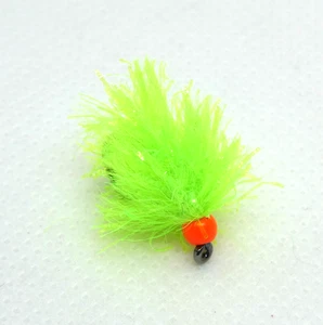 Trout Chartreuse 15mm Classic Blobs x3 Size 10 Barbless Flies 2394 - Picture 1 of 2