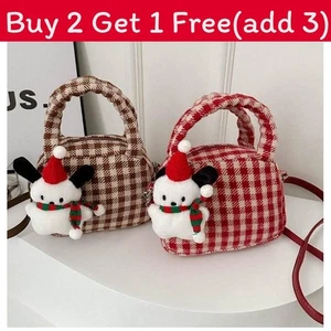 Trendy Plaid Pattern Mini Tote Bag Stylish Soft Square Handbag Ideal For - Picture 1 of 11