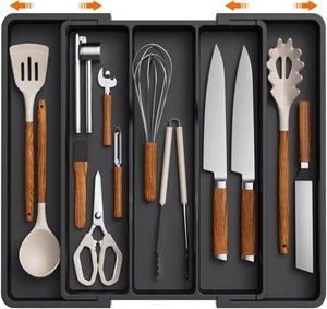 Lifewit Utensil Drawer Organiser, Expandable Large Cutlery Tray for Kitchen, ... - Picture 1 of 12
