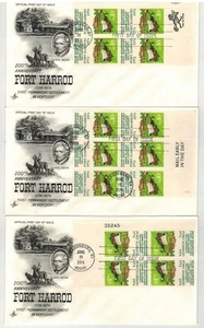 1972 FORT HARROD KENTUCKY  ARTCRAFT SET OF 3 PLATE BLOCK MR ZIP MAIL EARLY - Picture 1 of 1