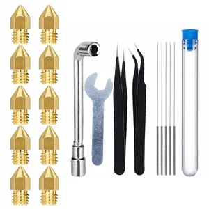 24Pcs/Set 0.4mm 3D Printer Extruder Nozzles +Nozzle Cleaning Tool Wrench Kit - Afbeelding 1 van 10