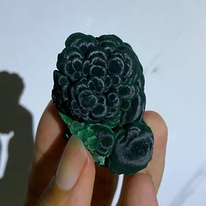 Natürlicher kleiner glänzender Samt Malachit Kristall rau Mineral Probe Heilung - Bild 1 von 7