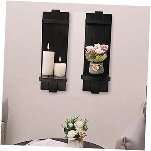 Sconces Set of 2, Rustic Home Decor, Farmhouse Wall Art Floating Candle Holder - Picture 1 of 7