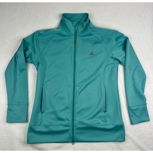 Adidas Women's Full Zip Jacket Medium Teal Athleisure Athletic Activewear - Picture 1 of 11