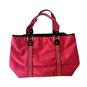 SYDNEY TO GO by Sydney Love Travel Tote PINK Nylon Lightweight Faux Leather Trim - Picture 1 of 10