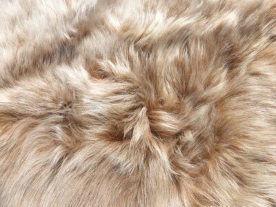 sheepskin leather hide Cream Tip Bronze Long Silky w/Metallic Bronze Wash back - Image 1 of 4