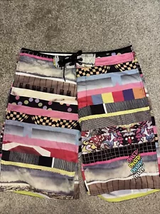 VINTAGE Rusty Shorts Mens 35 Board Shorts Swim Trunks Surf Surfing Art - Picture 1 of 9