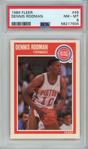1989 Fleer #49 Dennis Rodman PSA 8 - Picture 1 of 2