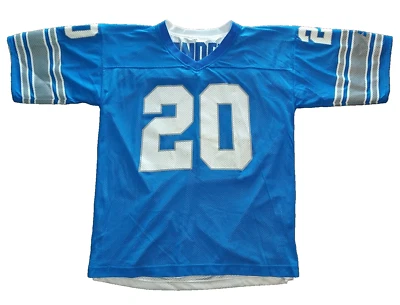 Camiseta deportiva reversible de los Detroit Lions Barry Sanders #20 1995 rara de la NFL talla 52/XL Foto 1 de 4
