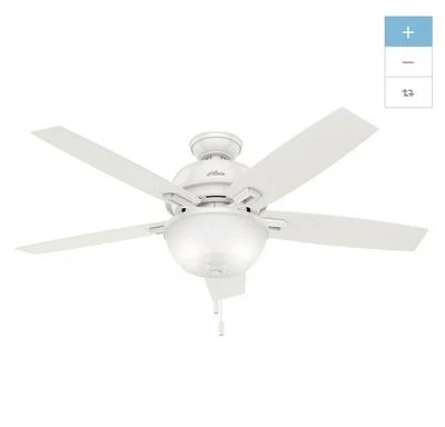 NEW 52 In Vintage Antique Electric Indoor White Speed Light Ceiling Fan 5 Blades - Image 1 of 4
