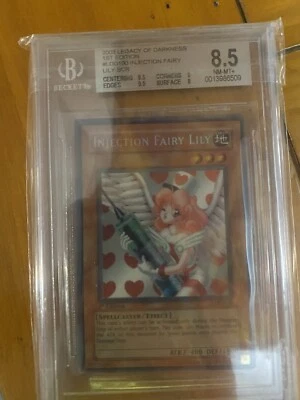 YuGiOh! 2003 INJECTION FAIRY LILY LOD-100 1st Edition 8.5 Beckett - Image 1 of 2