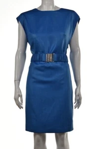 NUEVO Vestido Ali Ro Talla 8 Azul Funda Lisa Hasta la Rodilla Manga Casual - Imagen 1 de 6