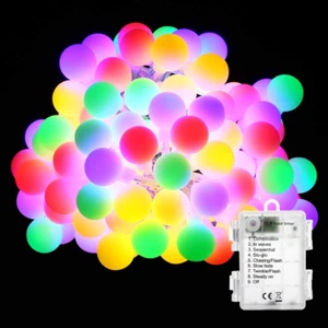 Catena Luminosa Globo 5M 50 LED Luci Stringa Natalizie 8 Modalità Di Illuminazio - Foto 1 di 16